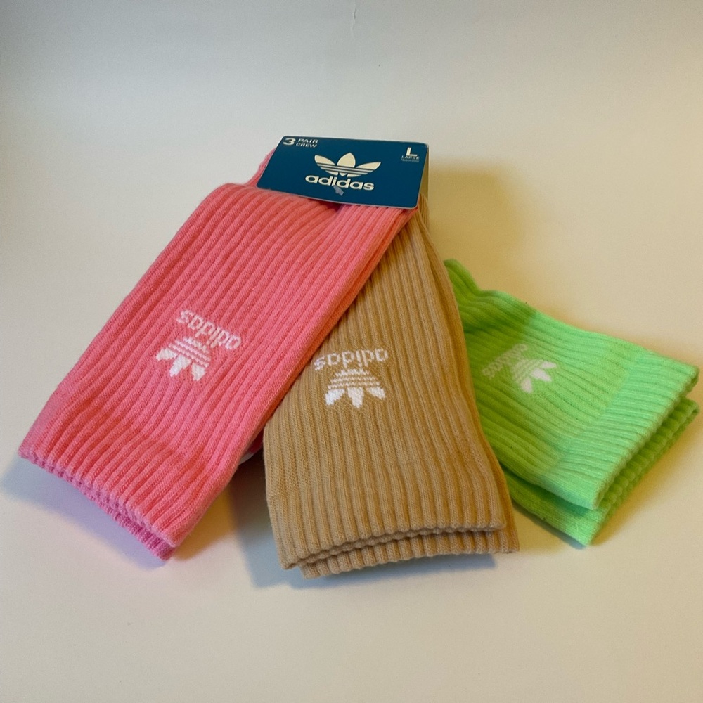 NWT Originals Trefoil Crew Socks - 3 Pack, Sz L